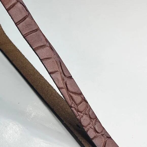 Scotch & Soda Amsterdam Couture Skinny Crocodile Leather Belt - Picture 8 of 11